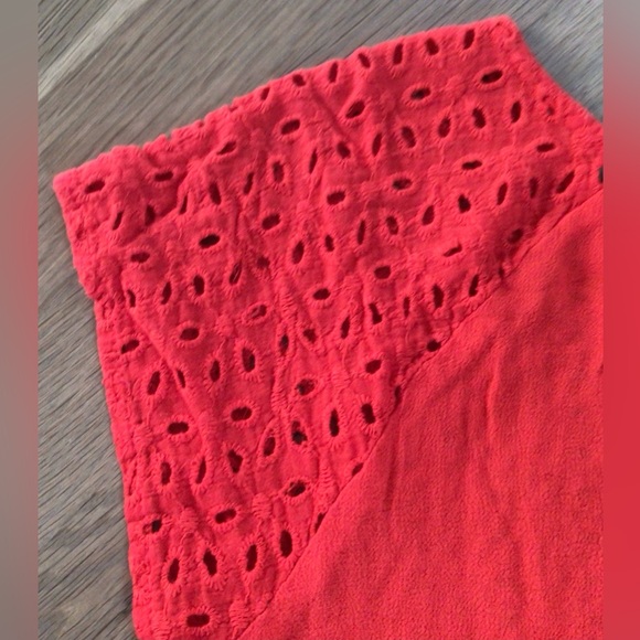 See and Be Seen Orange/Red Lace top size small - Picture 6 of 7